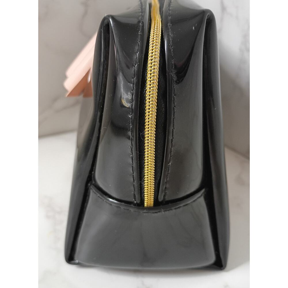 Ted Baker Black Patent Bag with Pink Bow - Picture 4 of 7